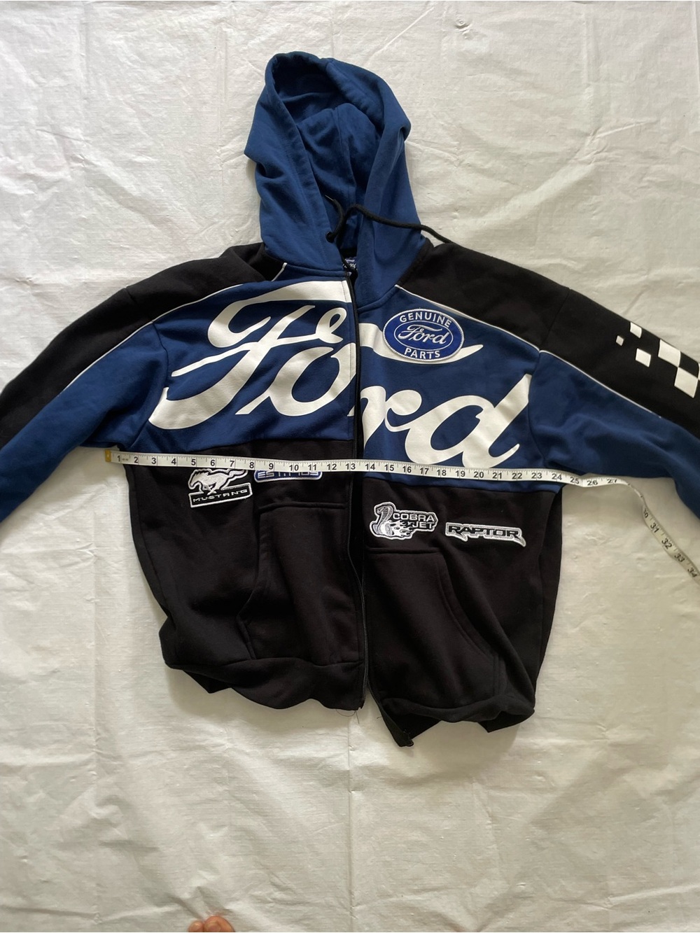Ford Blue, Black & White Racing Hoodie - Picture 4 of 6